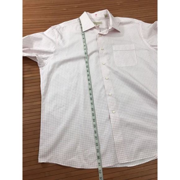 Men's TOMMY BAHAMA Pink, White Plaid Button Down DRESS‎ Shirt Sz 17 32-33 - Picture 7 of 8